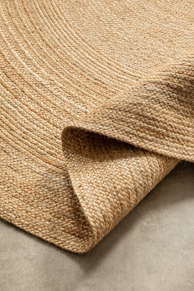 Hanse Home, Kusový koberec Jute Braided 106005 Gold kruh, 100x100 (priemer) kruh, béžová, chodba / predsieň