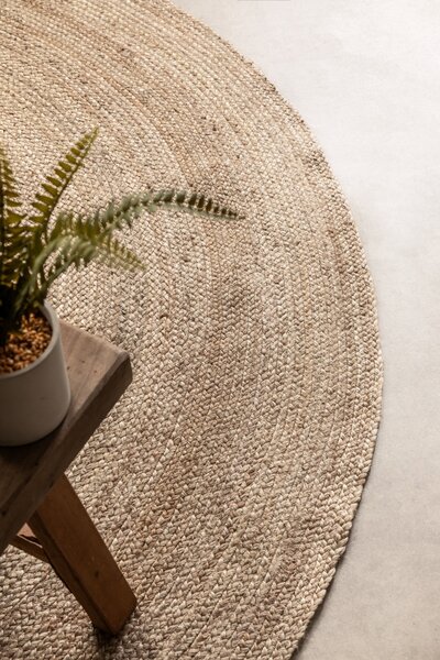 Hanse Home, Kusový koberec Jute Braided 106006 Grey Brown kruh, 100x100 (priemer) kruh, hnedá, chodba / predsieň
