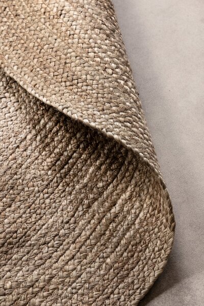 Hanse Home, Kusový koberec Jute Braided 106006 Grey Brown kruh, 100x100 (priemer) kruh, hnedá, chodba / predsieň