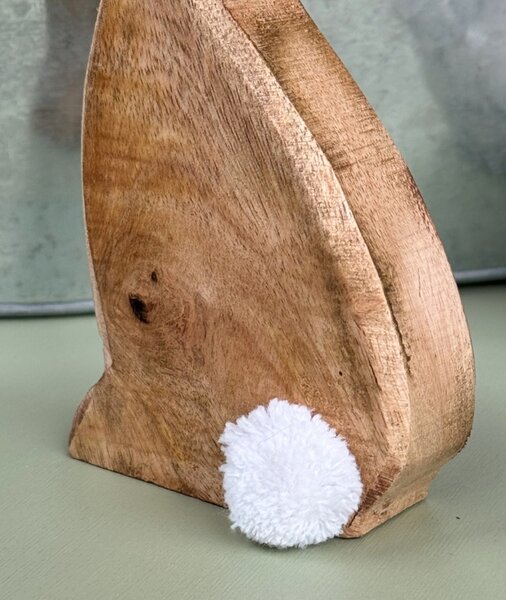 Veľkonočný zajac z mangového dreva BUNNY POM - viac veľkostí Veľkosť: S