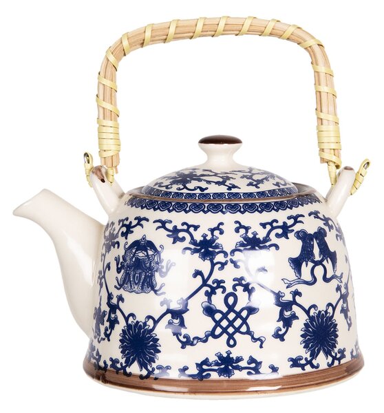 Konvička na čaj s modrými ornamentmi - 18*14*12 cm / 0,8L
