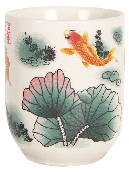 Kalíšok na čaj s lotosy a rybami - ∅ 6 * 8 cm / 0,1l