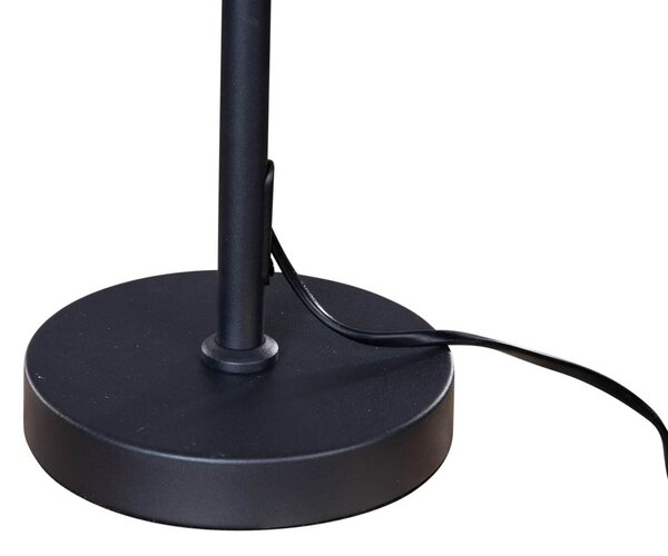 Stolová lampa čierna s plyšovým tienidlom bronz 35 cm - Parte