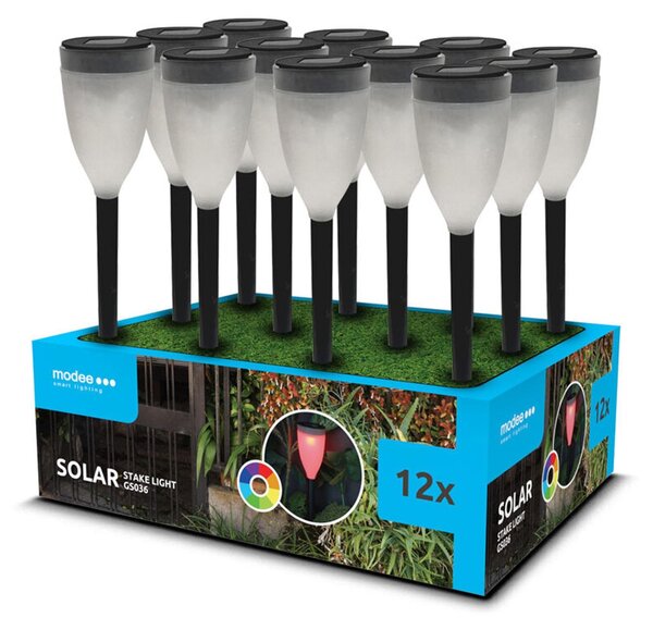 Modee solárne svietidlo GS036 zapichovacie 30cm 1ks RGB