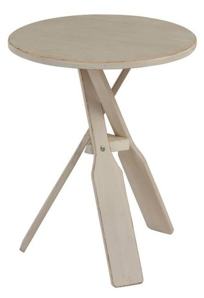 Béžový drevený odkladací stolík s pádlami Paddles - Ø 45 * 56cm