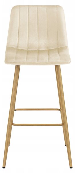 Barová stolička POZZA VELVET, krémová