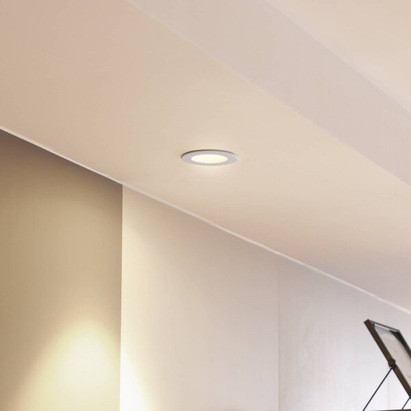 LED stropné svietidlo Arcchio Aryx, biele, 2 700 K, Biela / opálová, Obývacia izba / jedáleň, Hliník, Moderný, Zapustené stropné svietidlo