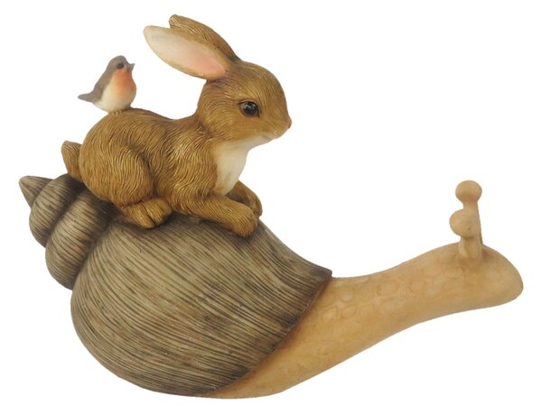 Dekorácia ležiace králik s vtáčikom na slimáky - 15 * 6 * 11 cm