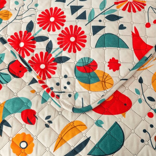 Prehoz na posteľ RETRO BIRD farebný Rozmer: 170 x 210 cm