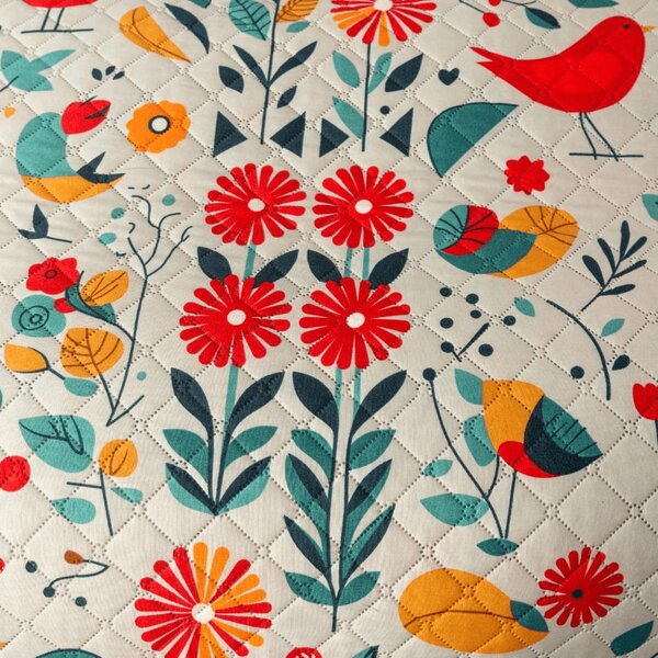 Prehoz na posteľ RETRO BIRD farebný Rozmer: 170 x 210 cm
