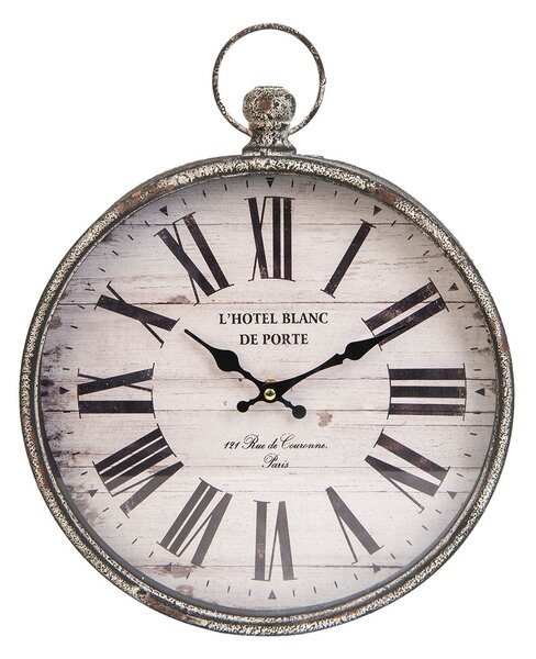 Kovové hodiny L'Hotel Blanc De Porte - 30*6*39 cm