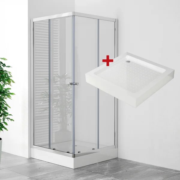 POINT Q 90 Clear LOR Štvorcový sprchovací kút s akrylátovou vaničkou