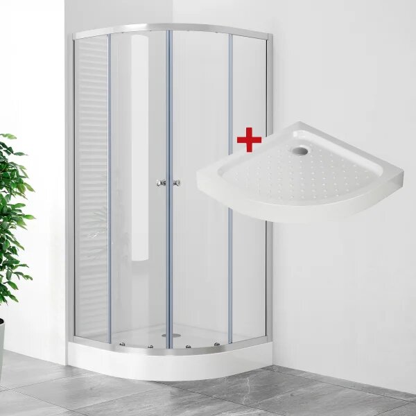 POINT LOR 80 Clear Štvrťkruhový sprchovací kút s akrylátovou vaničkou