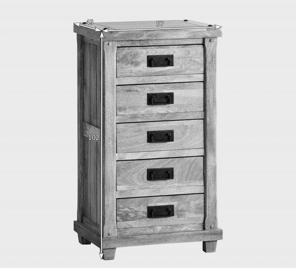 Komoda Devi 60x120x45 indický masív mango