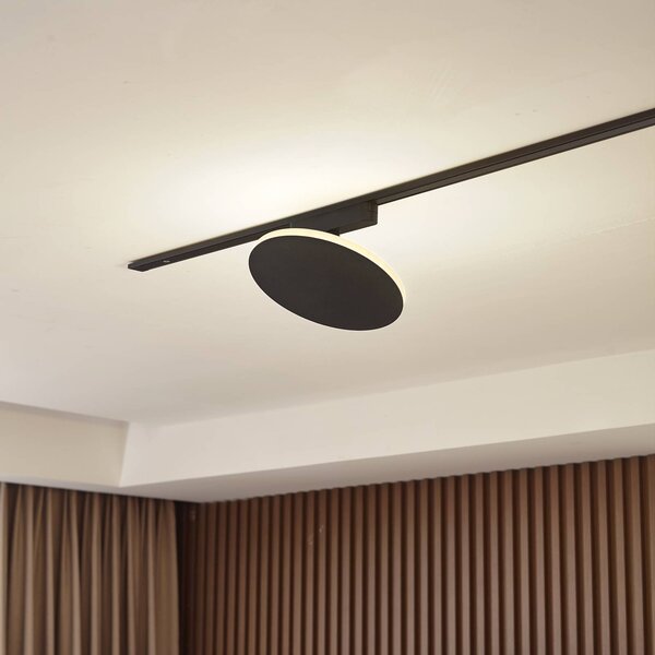 LED koľajnicové svietidlo Lindby Lumaro, čierne, hliník, 48 V, stmievateľné, Čierna, Obývacia izba / jedáleň, Hliník, Moderný, Koľajnicový systém