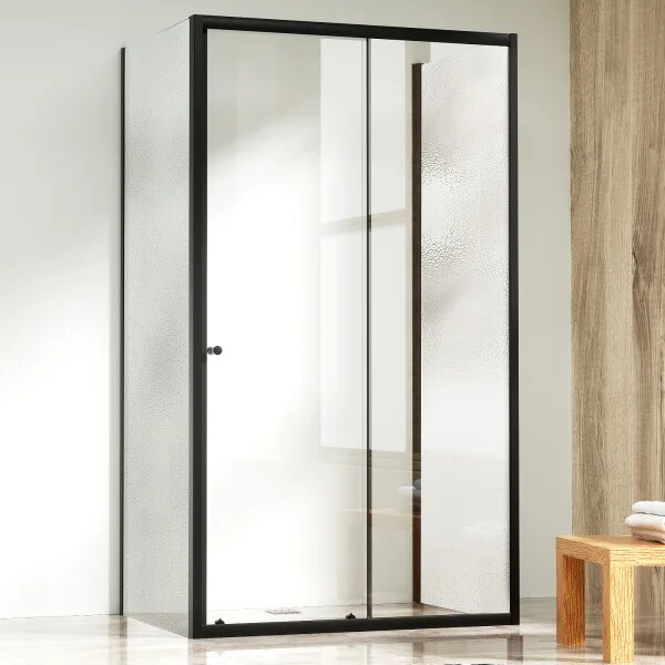 NICOL COMBI II Black 80x100x80 Číre+Grape Sprchovací kút s posuvnými dverami