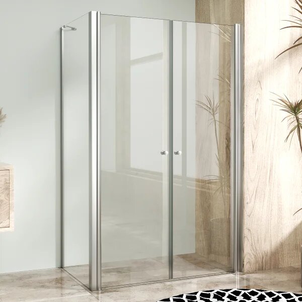 BETA COMBI Chróm 80x80 Clear Štvorcový sprchovací kút bez vaničky