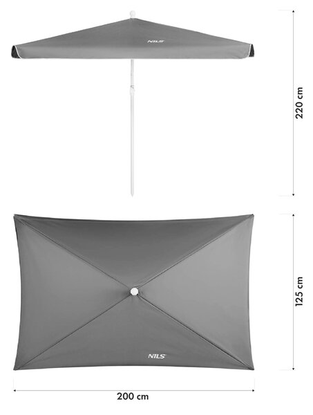 NC7826 SLNEČNÍK 200 x 125 cm NILS CAMP