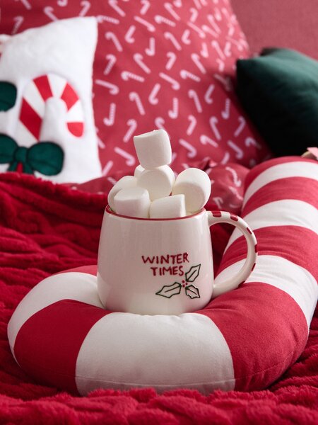 Sinsay - Pohár s vianočným nápisom Winter Times - červená