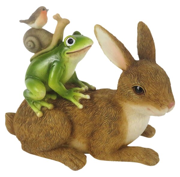 Dekorácie králik, žabka, slimák a vtáčik - 13 * 7 * 11 cm