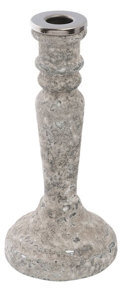 Sklenený svietnik s kamenným poťahom - Ø 10 * 22 cm