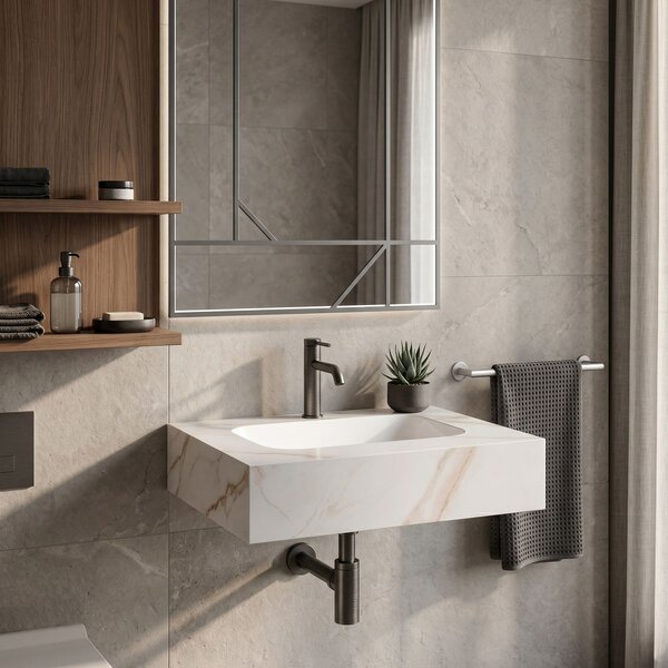Nástenné umývadlo REA Aresa Grey Gold 60