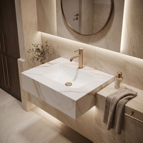 Nástenné umývadlo REA Aresa Grey Gold 60