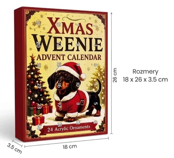 Dachsxmas™ Jazvečík 24-dňový Adventný Kalendár