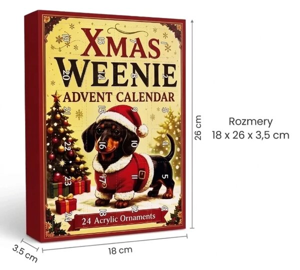 Dachsxmas™ Jazvečík 24-dňový Adventný Kalendár