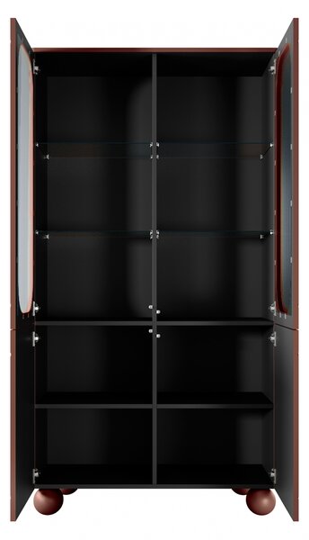 Štvordverová vitrína Sonatia II 100 cm - burgund