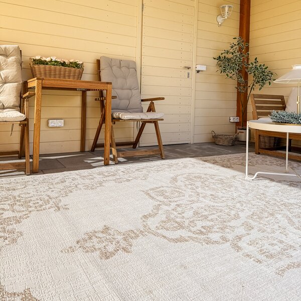 NORTHRUGS Kusový koberec Beach 103854 Cream / Beige – na von aj na doma - 200x290 cm