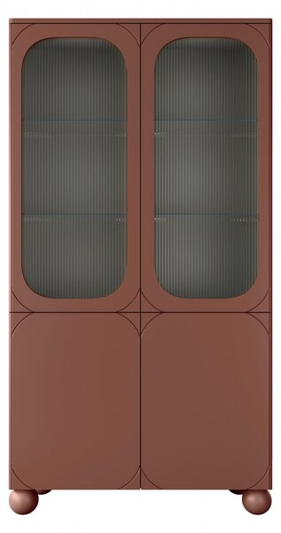 Štvordverová vitrína Sonatia II 100 cm - burgund