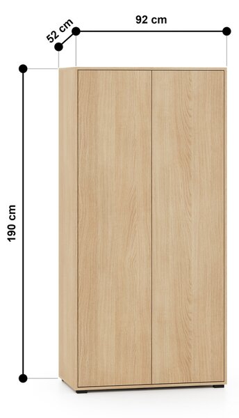 Šatníková skriňa 92 cm INDIGO - dub