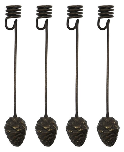 Závesný svietnik na stromček Mini cone Antique brown – set 4 ks
