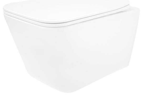 Rea Julio, závesná WC misa 515x345x300 mm, Rimless + toaletné sedadlo, biela lesklá, REA-C4803