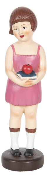 Dekoratívne soška dievčatá s knihou a jablkom - 8 * 8 * 29 cm