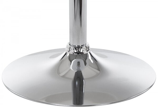 Barový stôl okrúhly DS25199, rám biely / chróm - v108 x Ø60 cm
