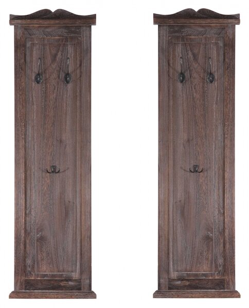 2x vešiaková stena s 3 vešiakmi 30351 - 109x28x3,5 cm, antik hnedá
