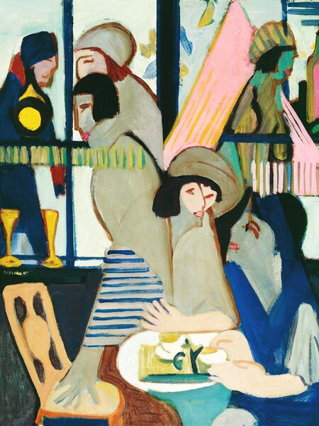Umelecká tlač The Café, Talking over Coffee (Vintage Portrait / Friends) - Ernst Ludwig Kirchner, (30 x 40 cm)