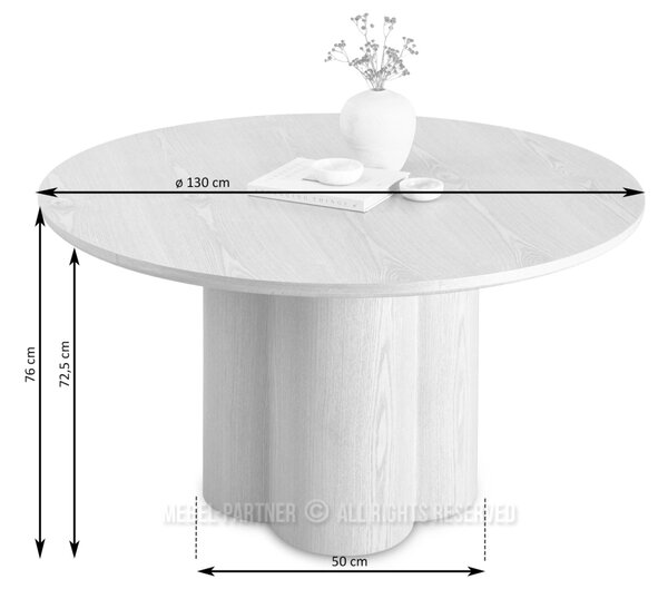 Okrúhly jedálenský stôl 130 cm OISIN - orech