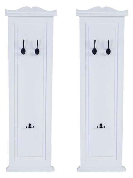2x vešiaková stena s 3 vešiakmi 53016 - 109x28x3,5 cm, biela