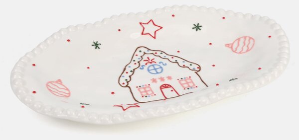 Sinsay - Vianočný podnos s motívom perníkovej chalúpky - biela