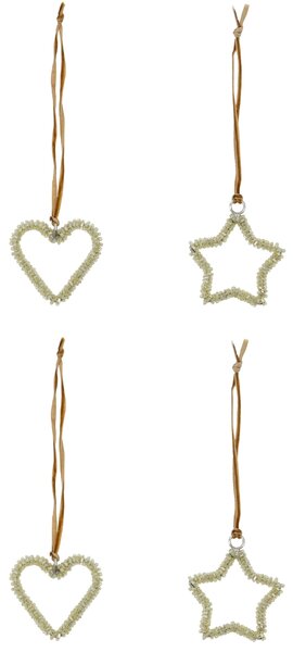 Vianočné ozdoby Champagne – set 4 ks