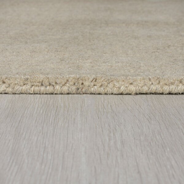 Flair Rugs, Kusový ručne tkaný koberec Tuscany Textured Wool Border Natural, 120x170, béžová, obývacia izba