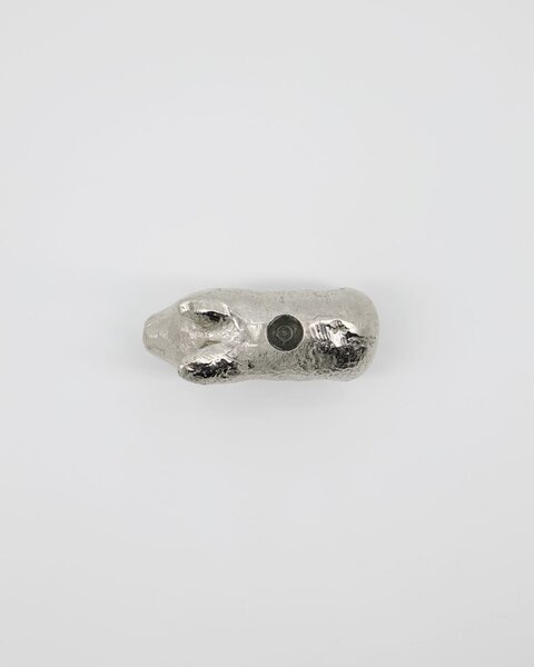 Kovový svietnik Pig Antique Silver
