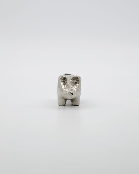 Kovový svietnik Pig Antique Silver