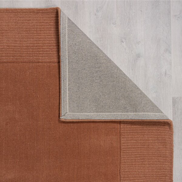 Flair Rugs , DOPREDAJ: 120x170 cm Kusový ručně tkaný koberec Tuscany Textured Wool Border Orange, 120x170, oranžová, obývacia izba