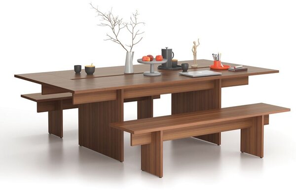 Rokovací kancelársky stôlSOLID + 2x prísed, 240x125 cm, orech