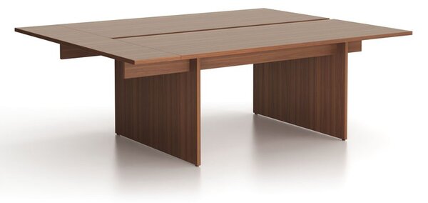 Kancelársky stôl double SOLID + 1x prísed, 200x165 cm, orech