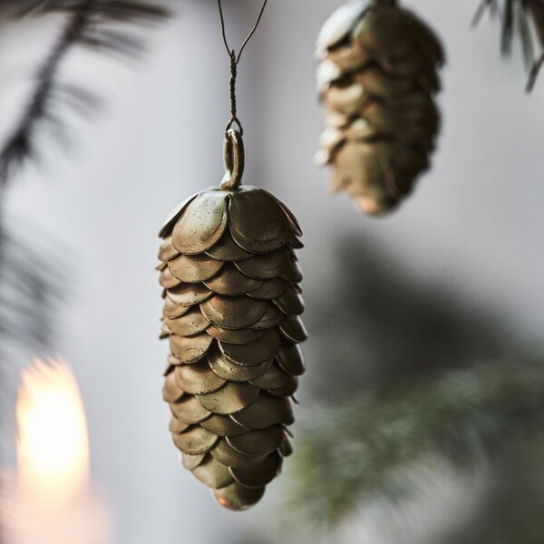Vianočná ozdoba Pine Cone Gold - set 2 ks